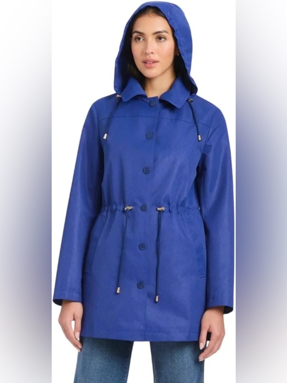Kate Spade New York Magic Print Hooded Rain Jacket - Royal Blue Cobalt